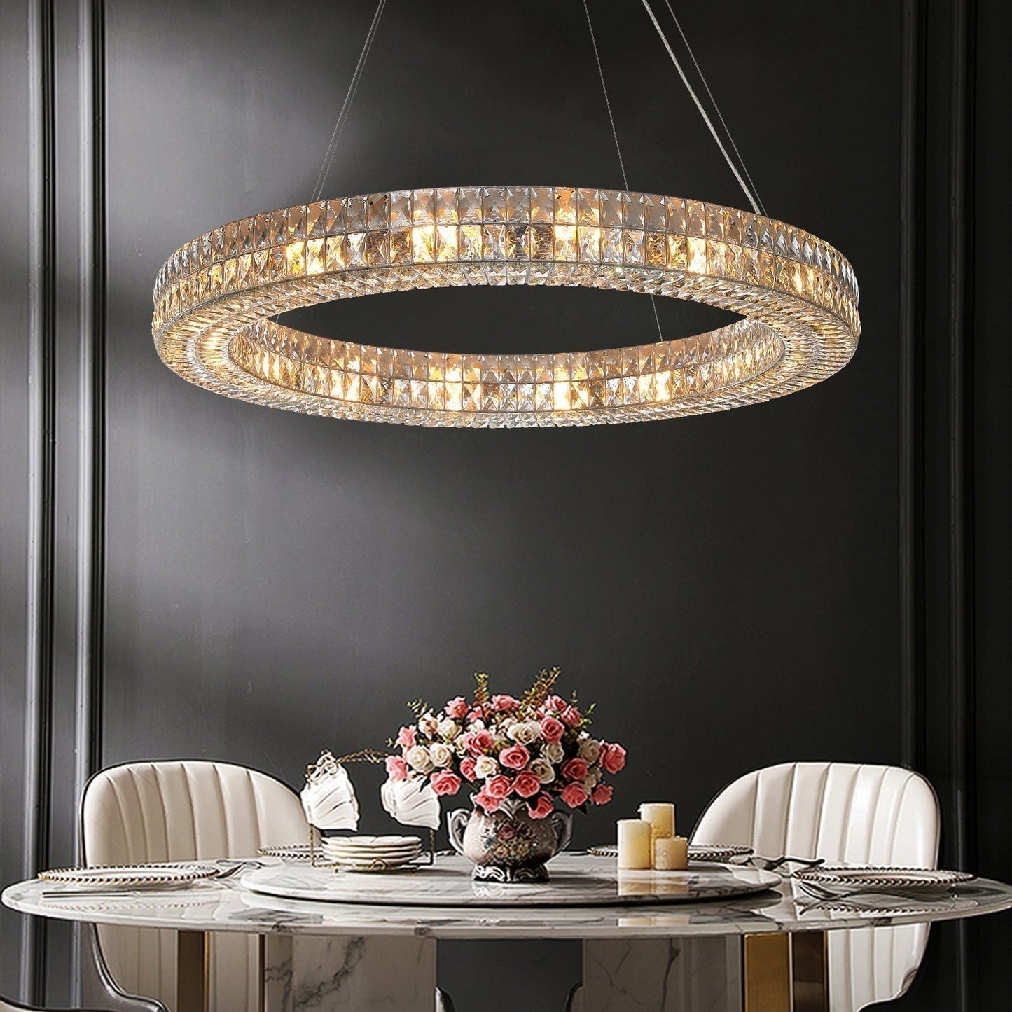 Spiridon Ring Crystal Chandelier 32" 44" 59"