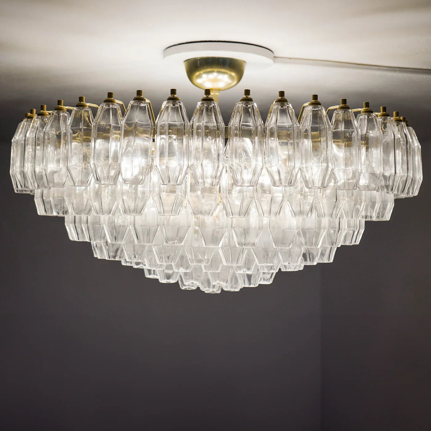 Prismatico 12-Light Clear Ceiling Lamp 35"