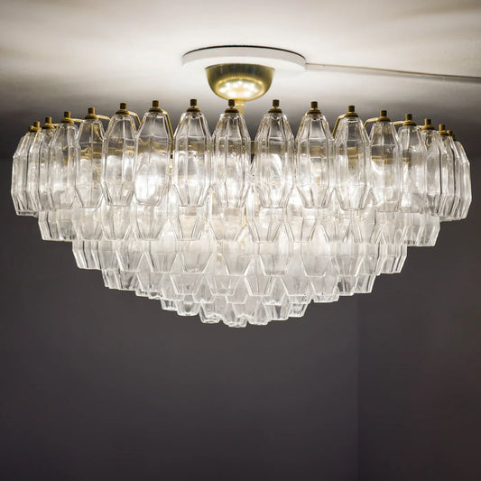 Prismatico 12-Light Clear Ceiling Lamp 35"