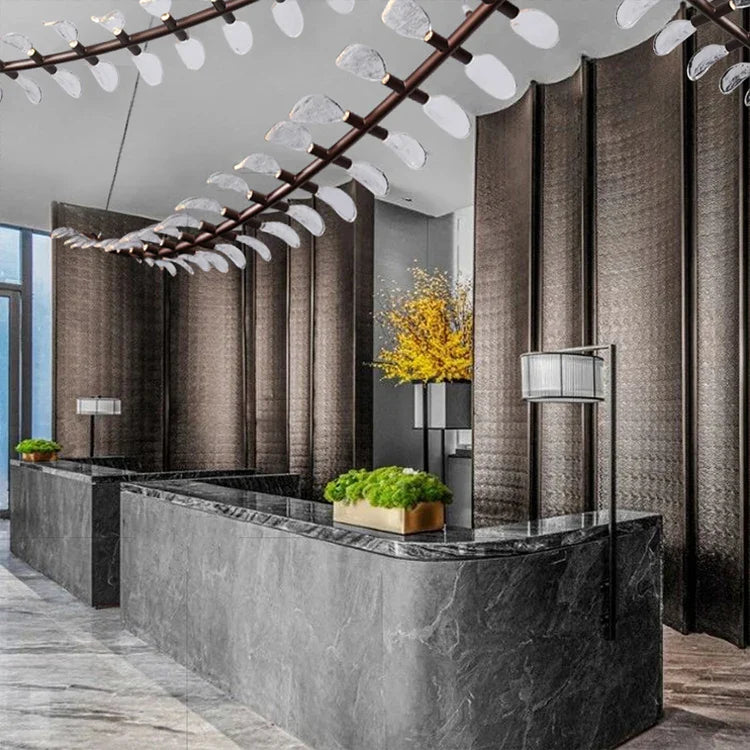 Nordic Style Hanging Light Luxury Hotel Lobby Hall Banquet Modern Led Custom Chandelier Lamp