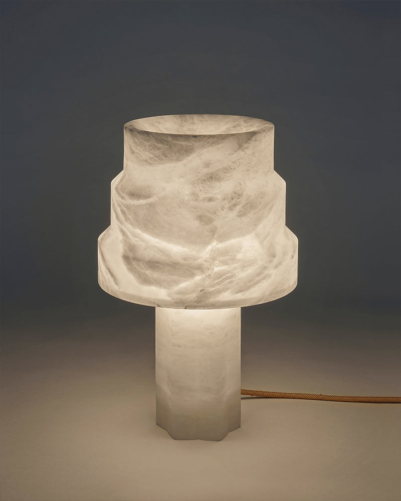 3 Ways Switch Dimmable Conial Alabaster Table Lamp 12in for bedroom
