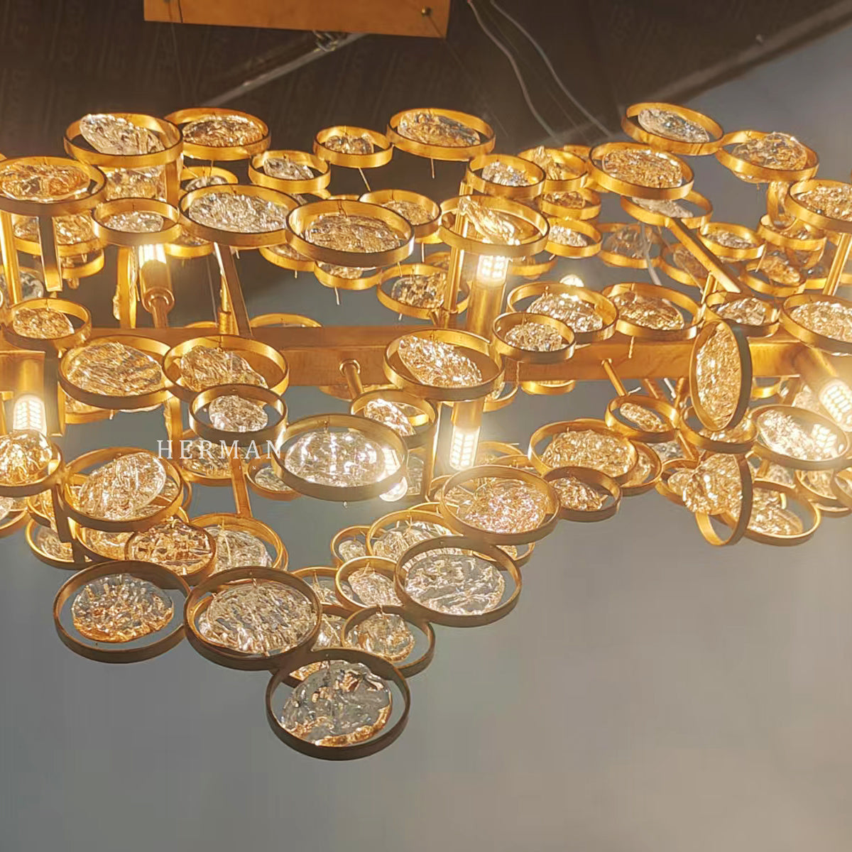 Trento Clustered Glass Linear Chandelier 40"