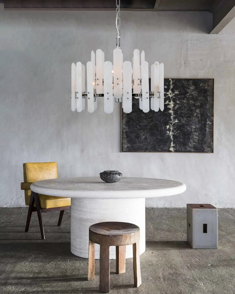8/10-light Simple Modern Alabaster Large Oval Chandelier 40“45” Dia