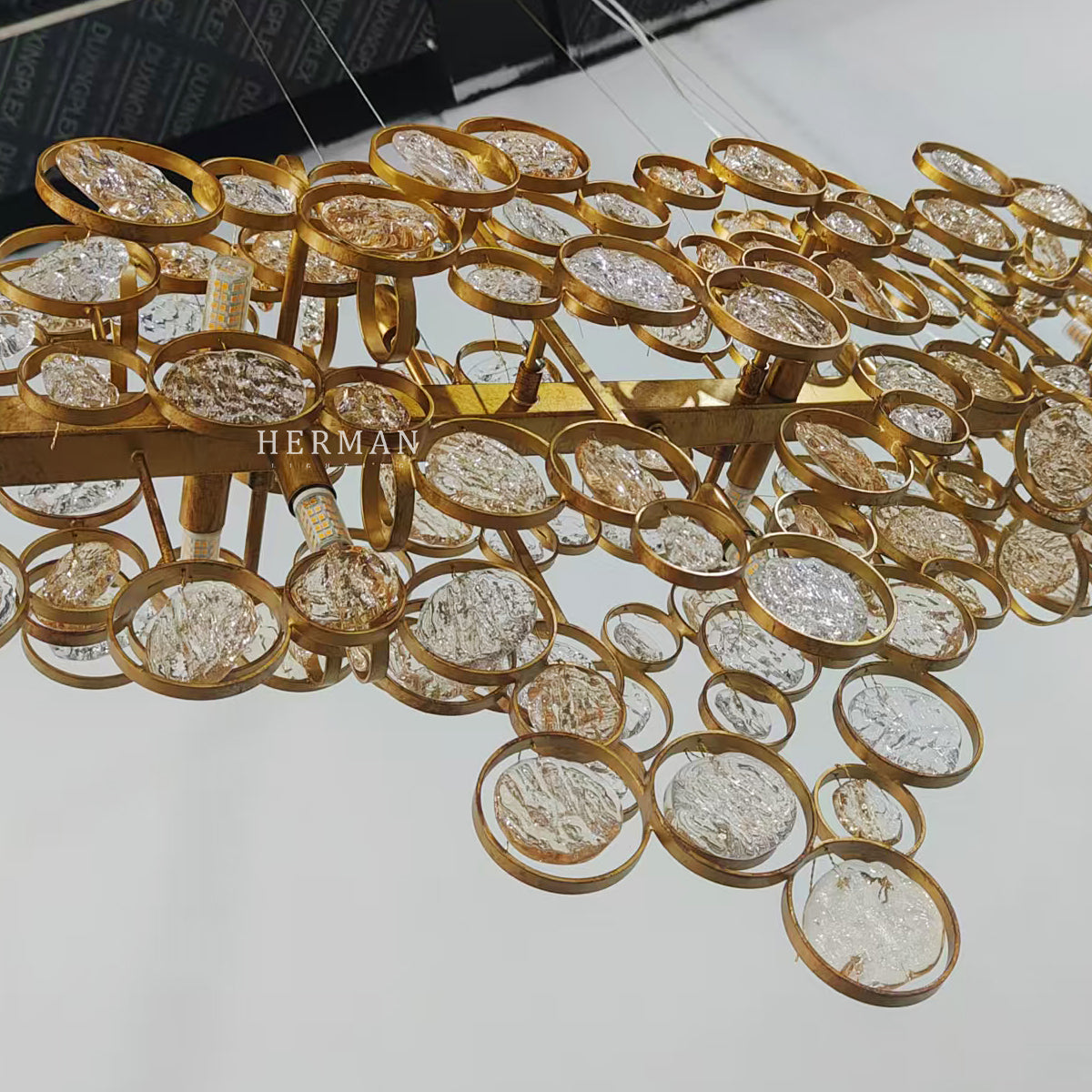 Trento Clustered Glass Linear Chandelier 40"