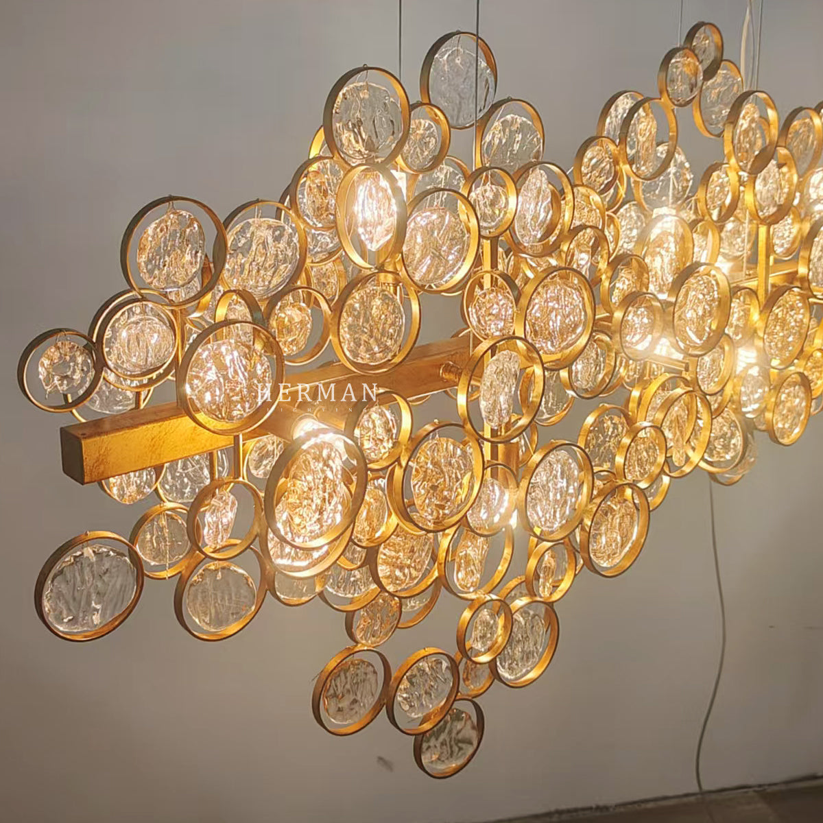 Trento Clustered Glass Linear Chandelier 40"