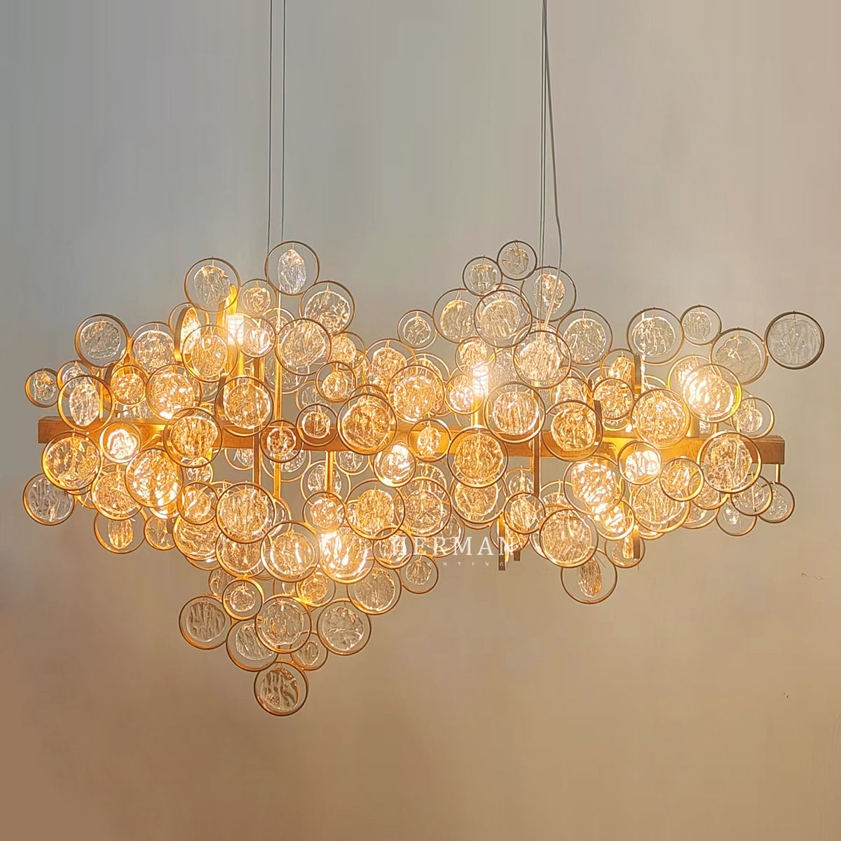 Trento Clustered Glass Linear Chandelier 40"