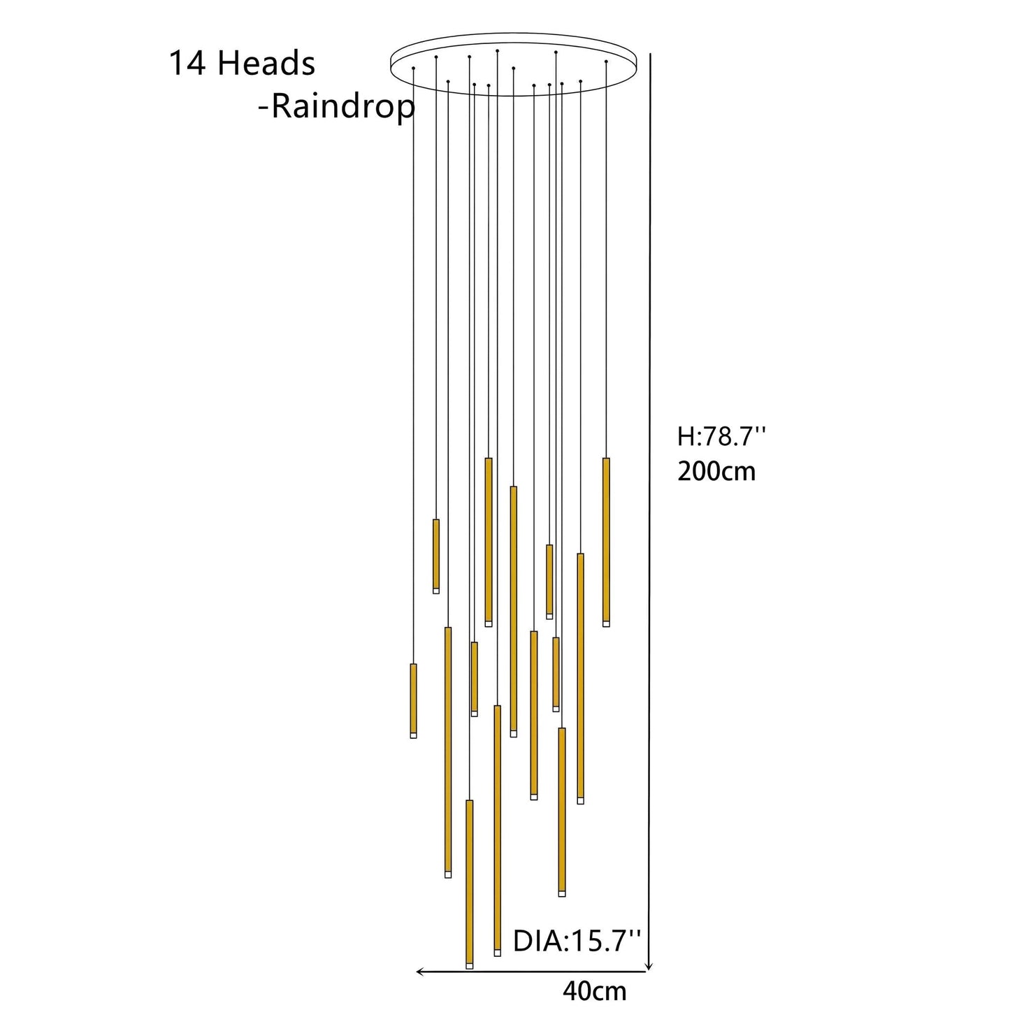 Tube chandelier