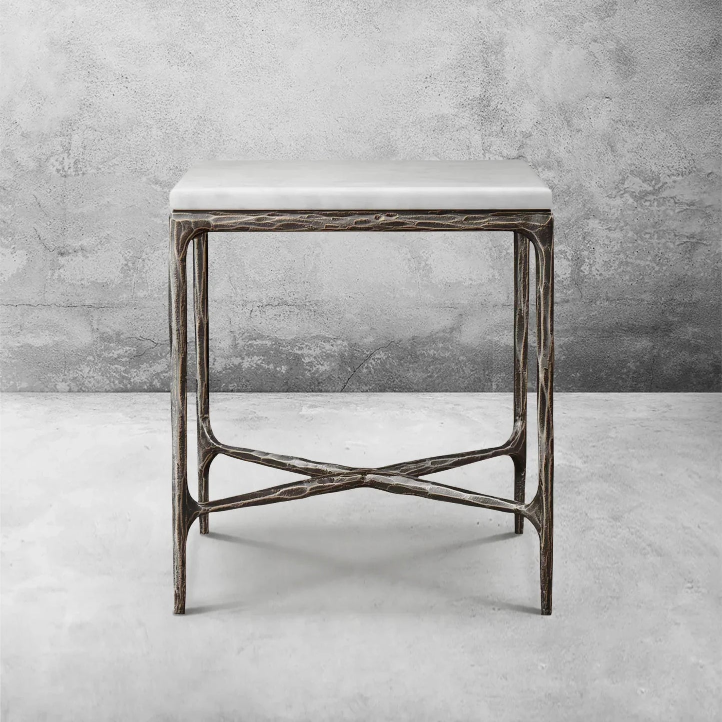Thaddeus Marble Square Side Table 18" 22"