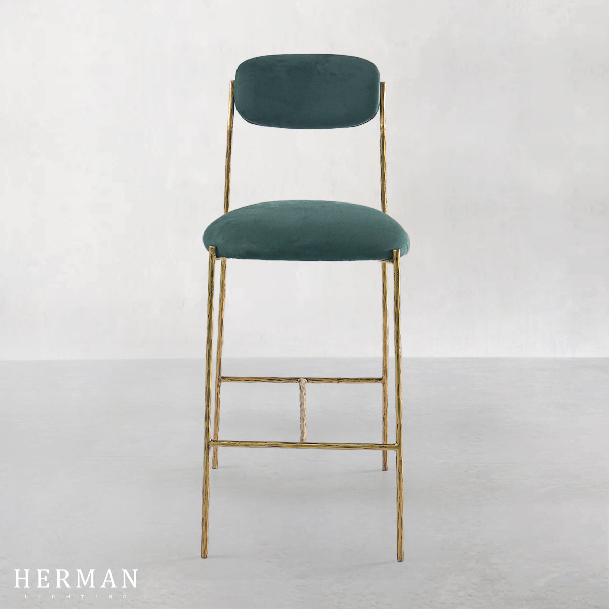 Thaddeus Green Fabric Bar Stool