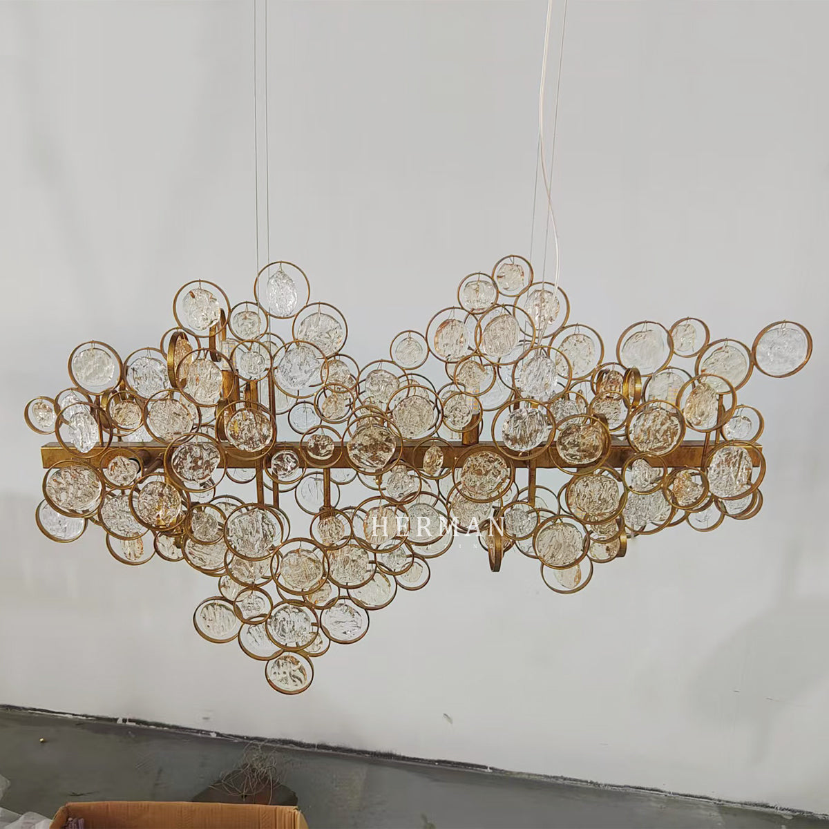 Trento Clustered Glass Linear Chandelier 40"