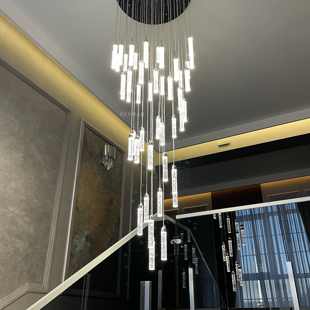Sparkling Night Cylinder Chandelier // 9 Light