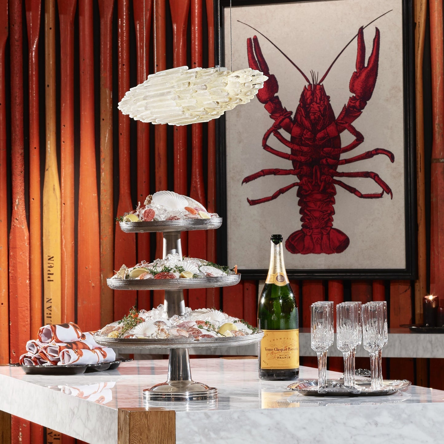 Art Selenite Large Chandelier