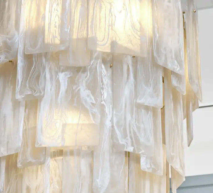 Murano Glass Alabaster Chandelier