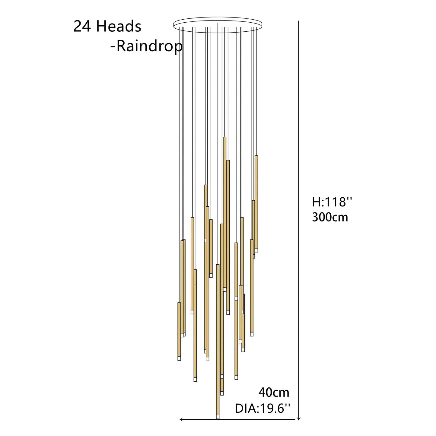 Tube chandelier
