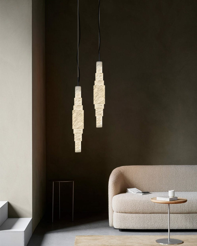 White Alabaster Cluster Pendant Lamp 3-lights for kitchen Island