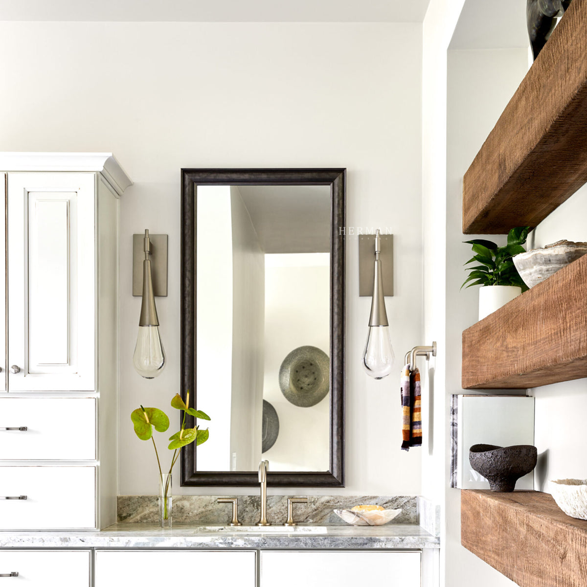 Rain Sconce for bathroom staircase