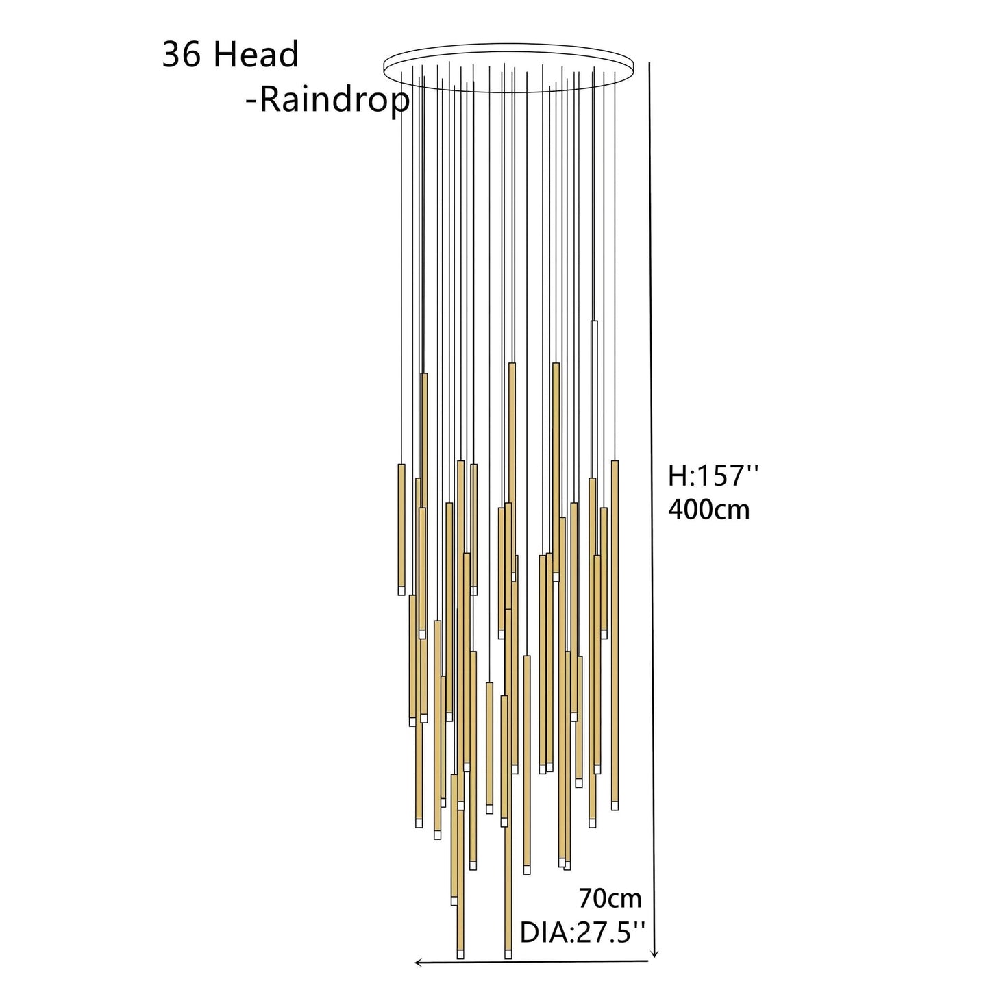Tube chandelier