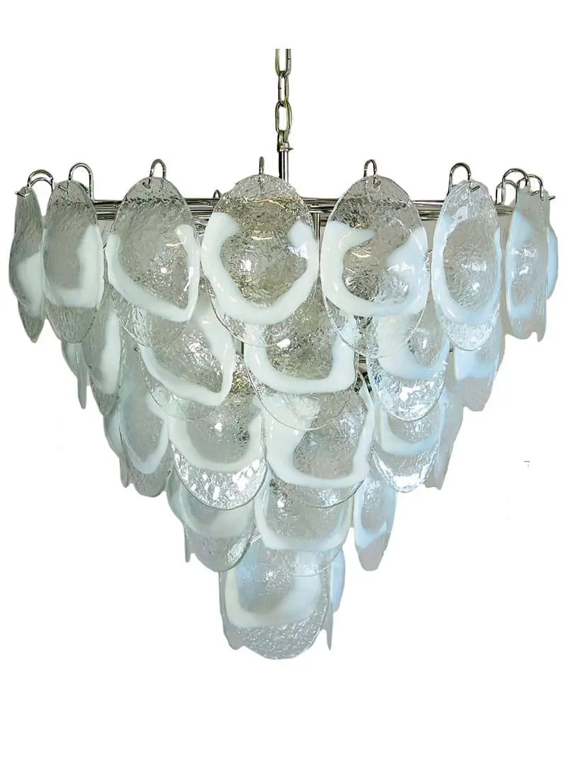 Murano Chandelier – 50 Lattimo glass – Transparent