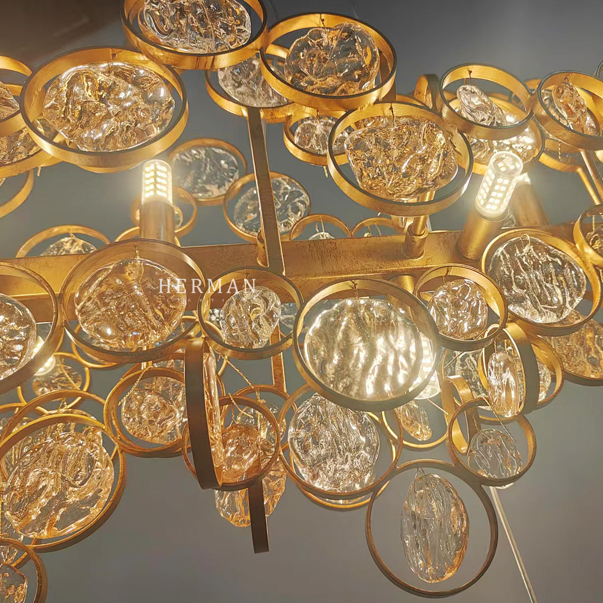 Trento Clustered Glass Linear Chandelier 40"