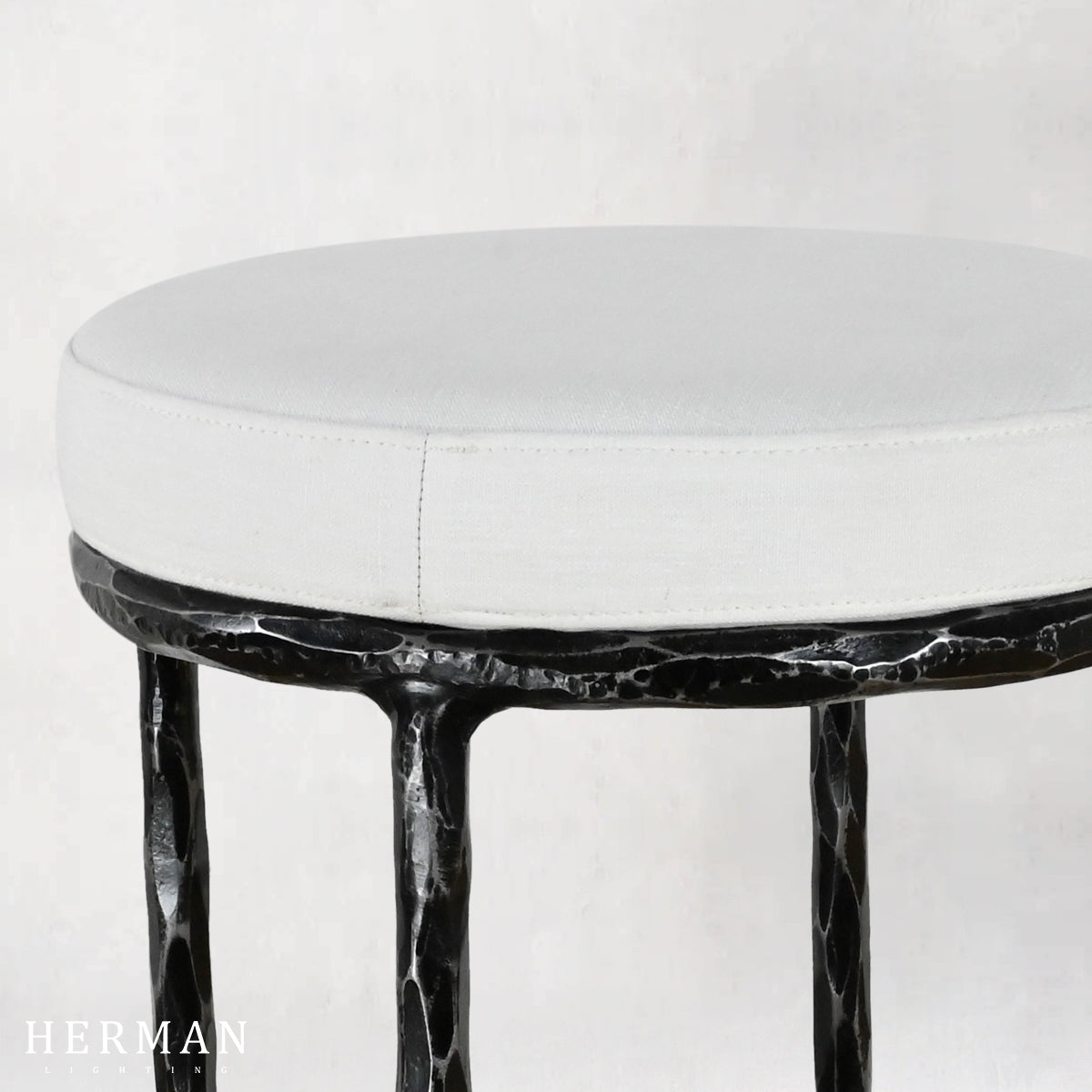 Thaddeus Backless Fabric Swivel Stool