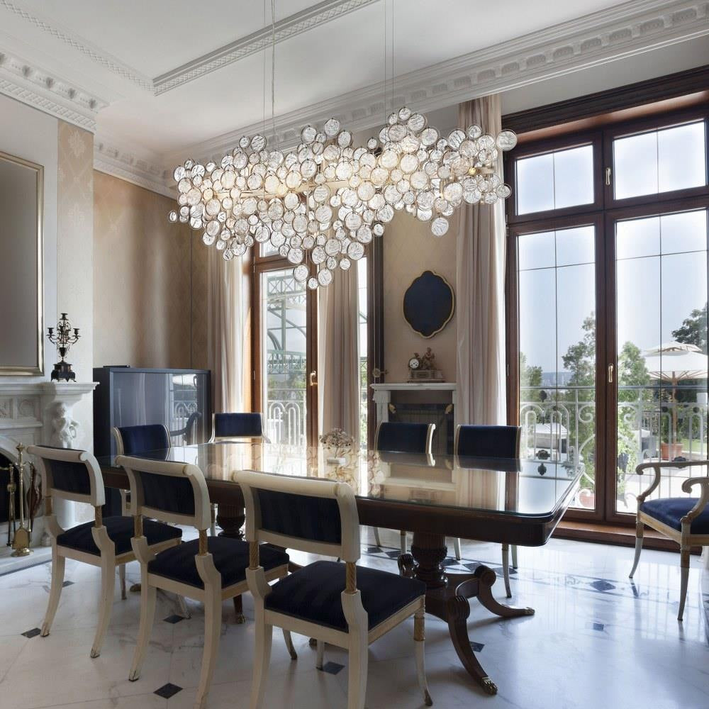 Trento Clustered Glass Linear Chandelier 55"