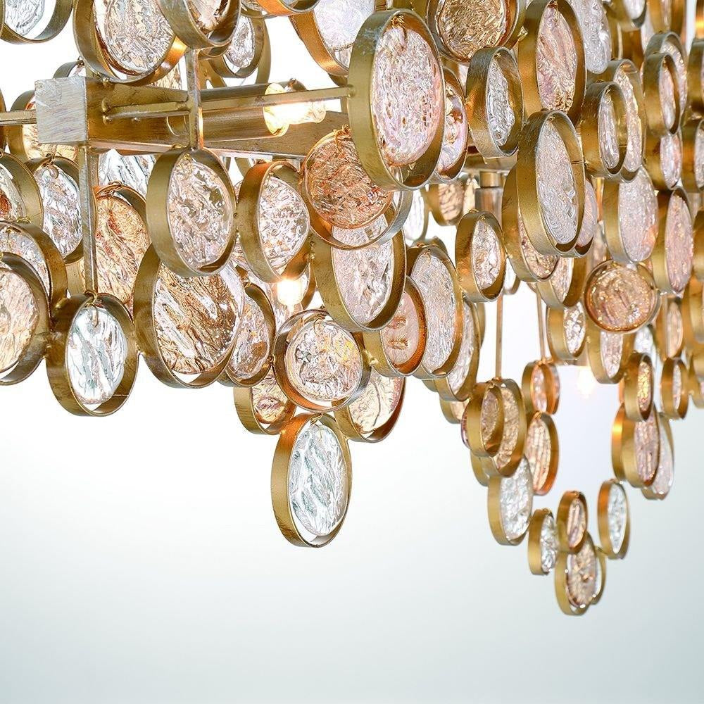 Trento Clustered Glass Linear Chandelier 55"