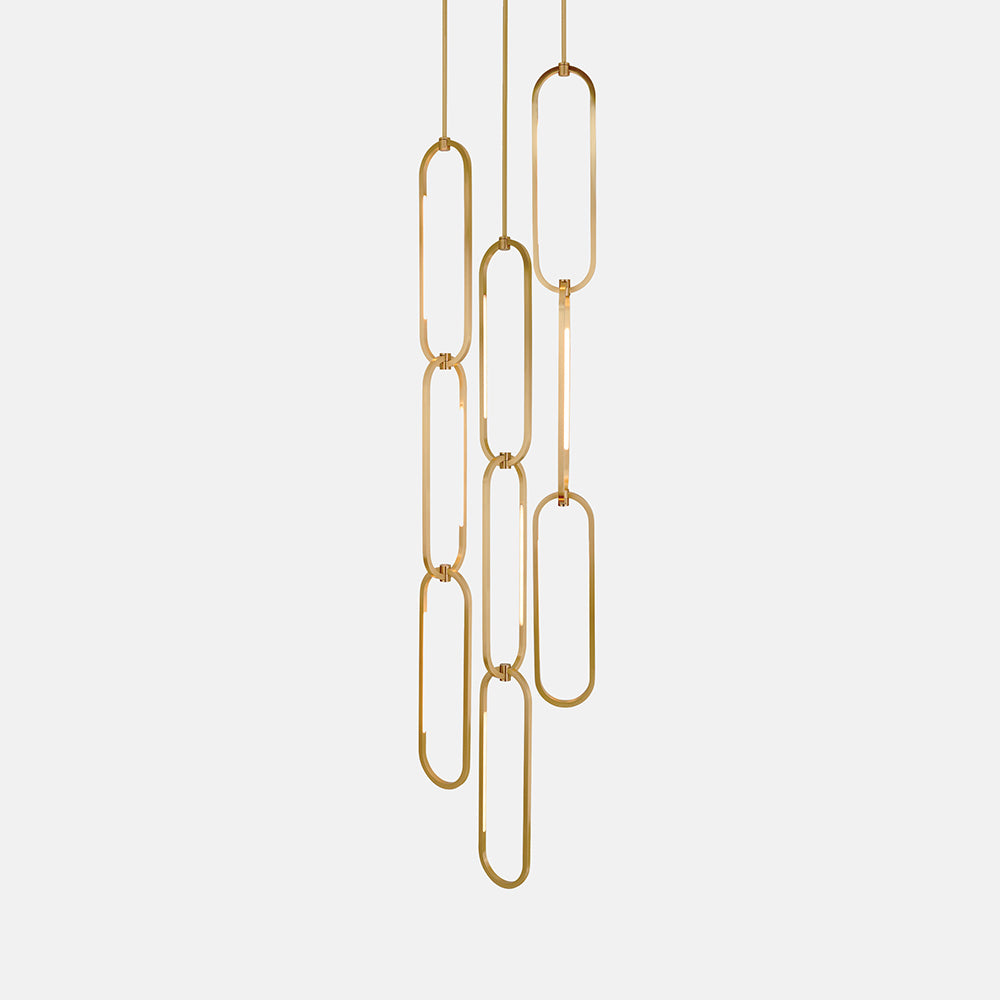 Oval chain cluster pendant