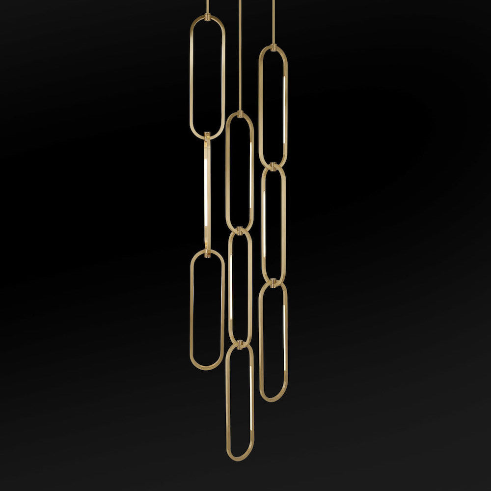 Oval chain cluster pendant