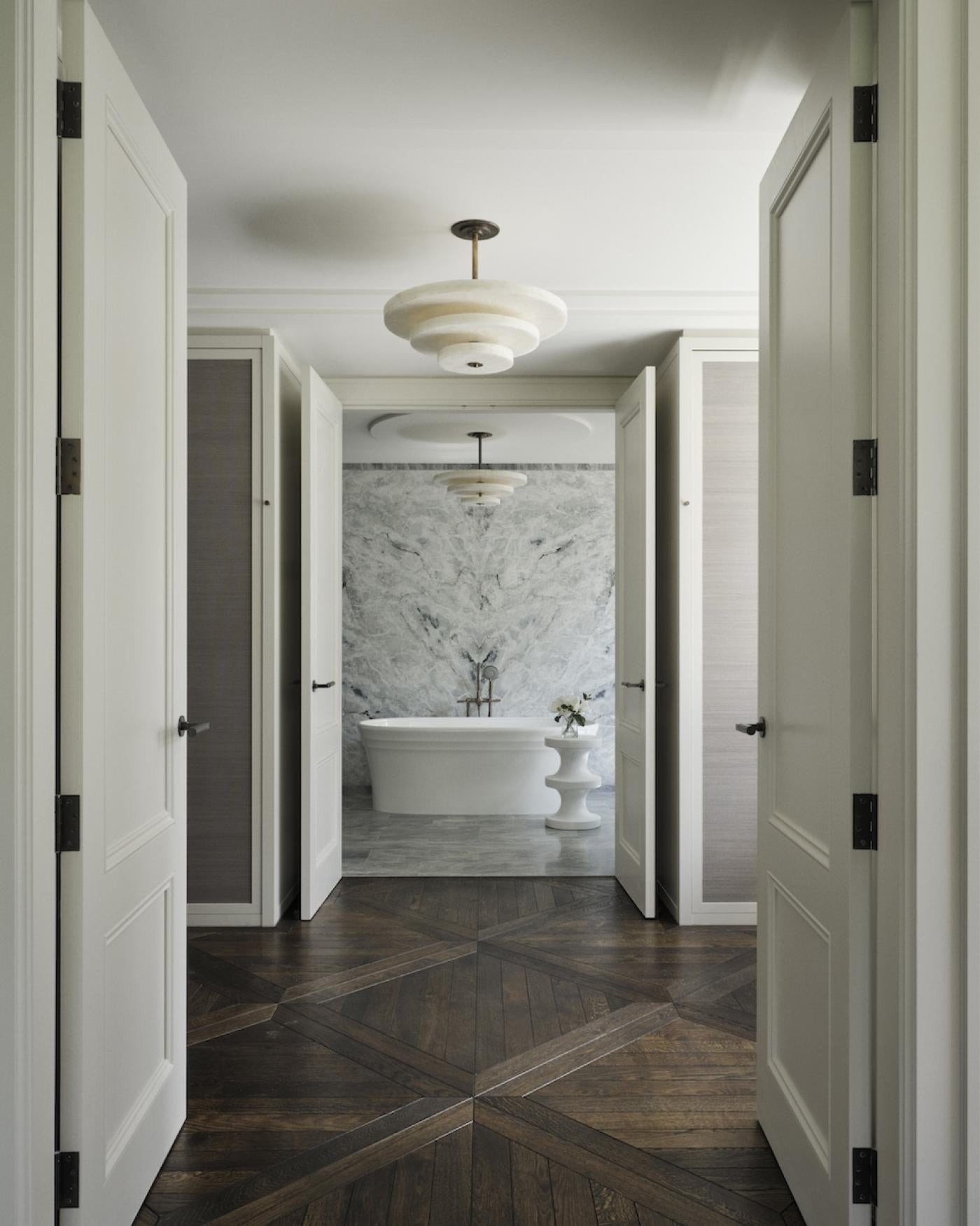 White onyx pendant light