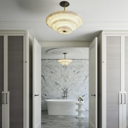 White onyx pendant light