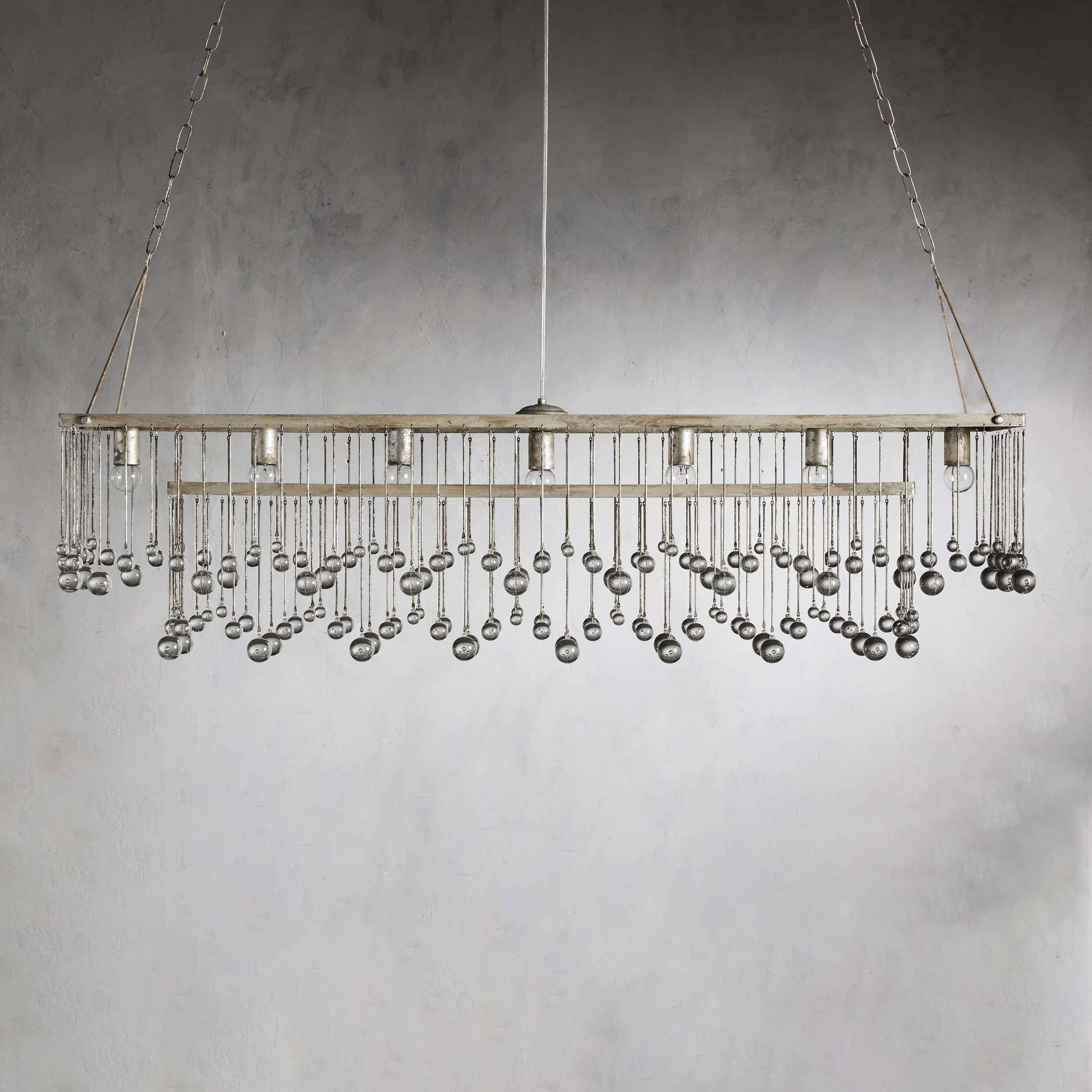 Aubrey Crystal Ball  Rectangular Chandelier 47'' 60''