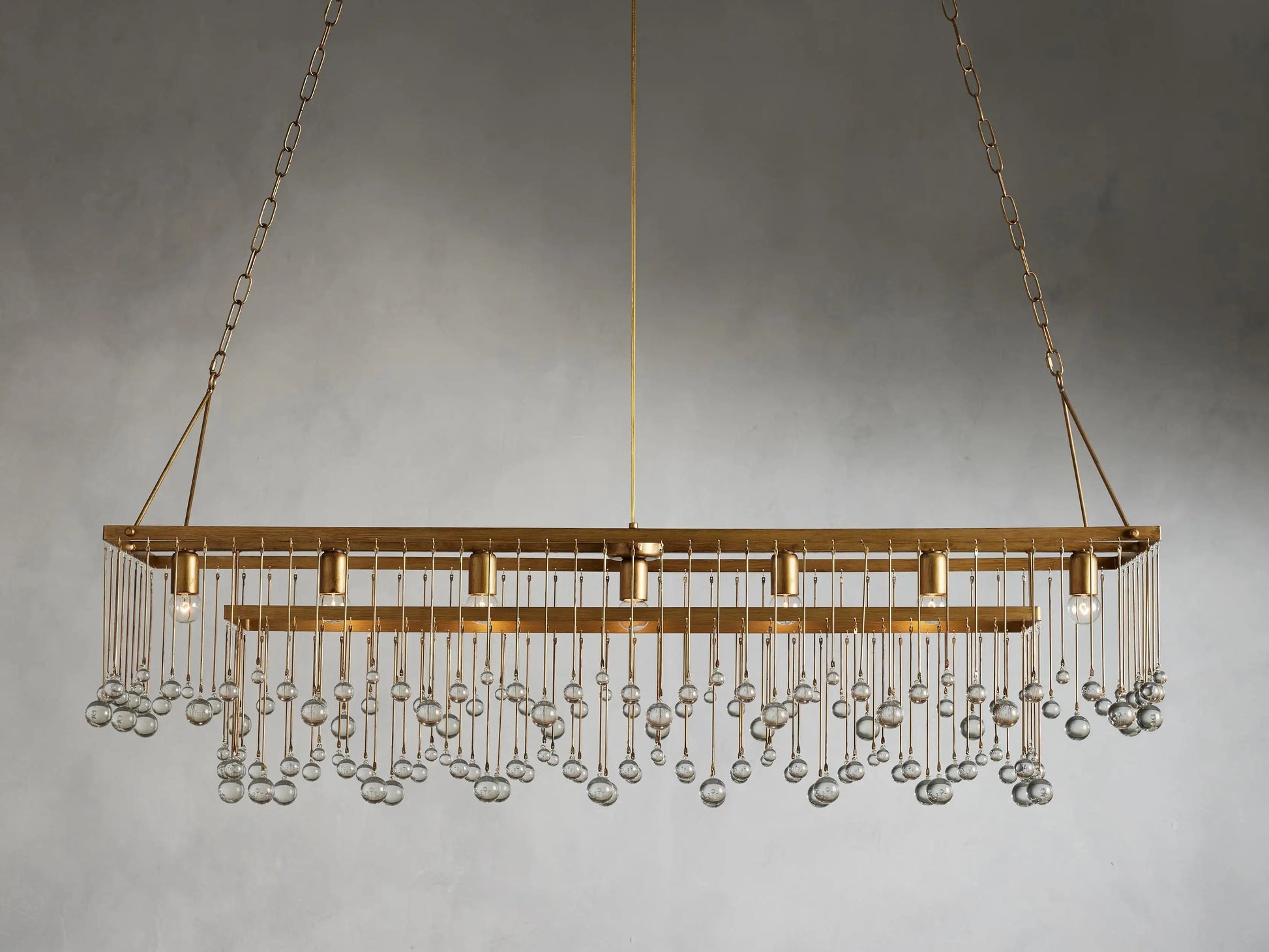 Aubrey Crystal Ball  Rectangular Chandelier 47'' 60''