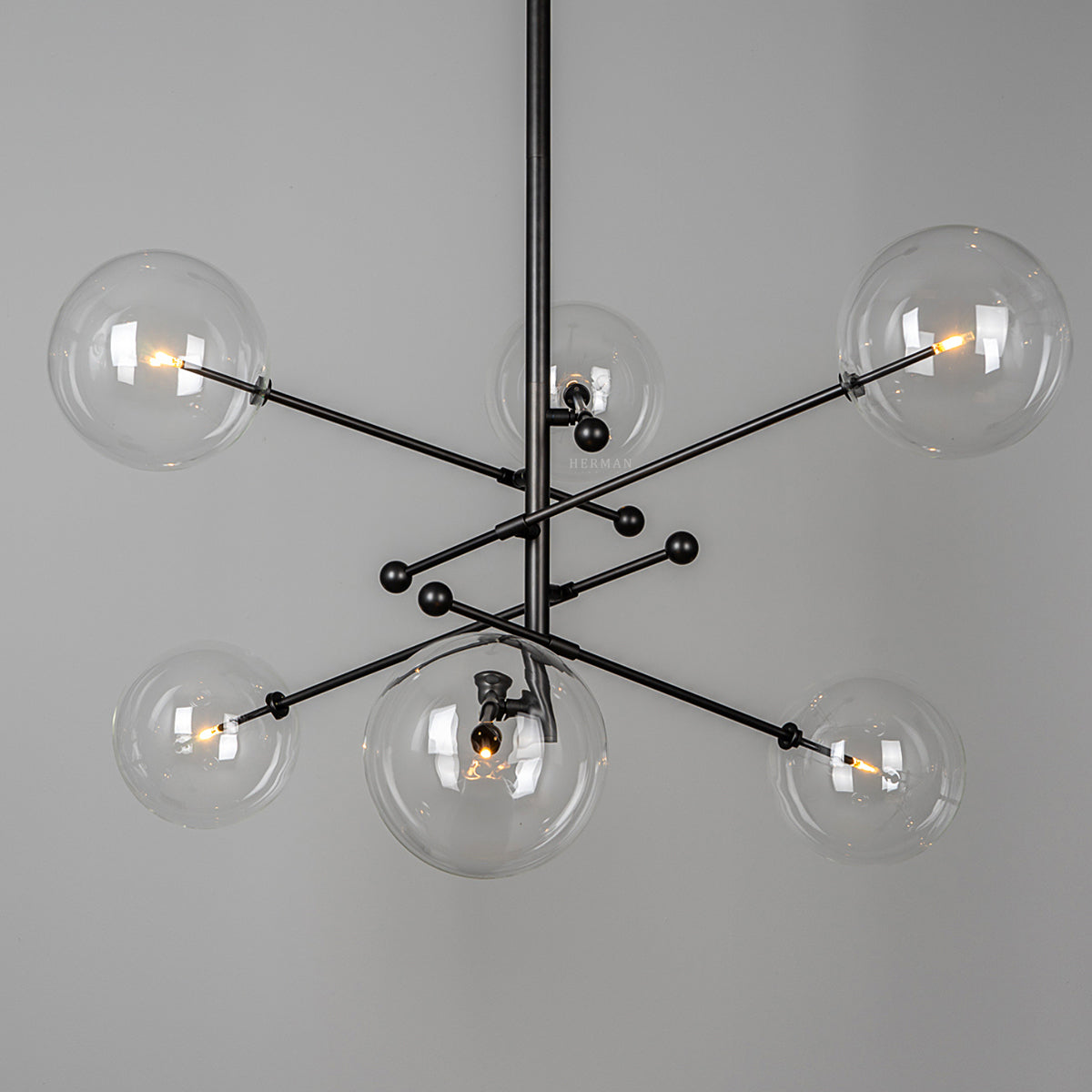 RD15 6 - Light Modern Brass Chandelier - Schwung