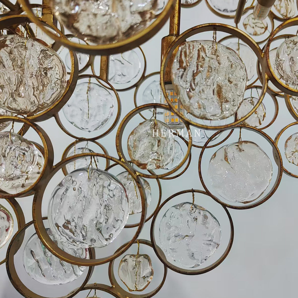 Trento Clustered Glass Linear Chandelier 55"