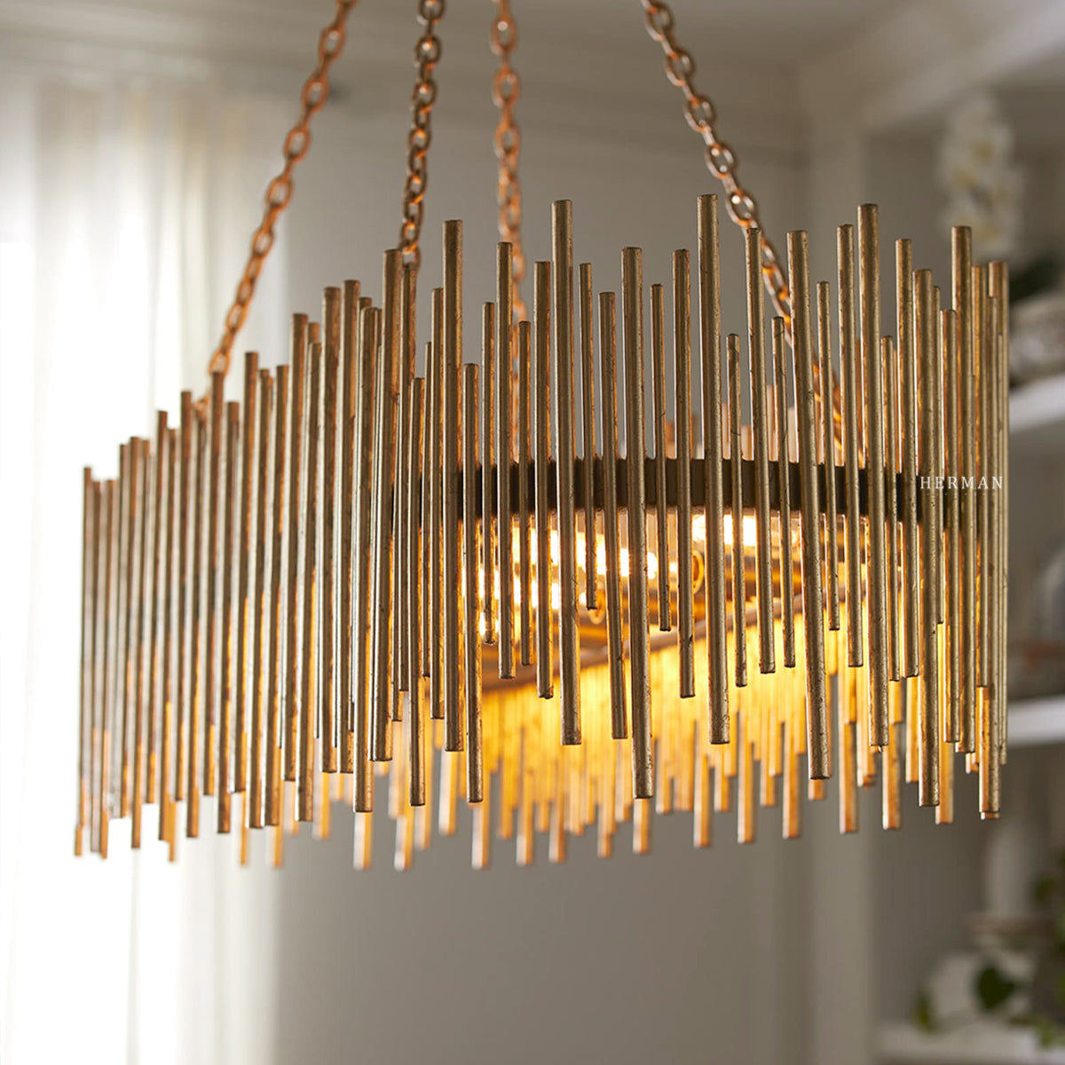 Althely 10 Lights Rectangle Pendant Chandelier