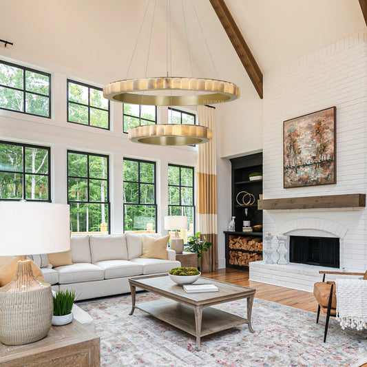 Avalon Alabaster 2 Layer Chandelier