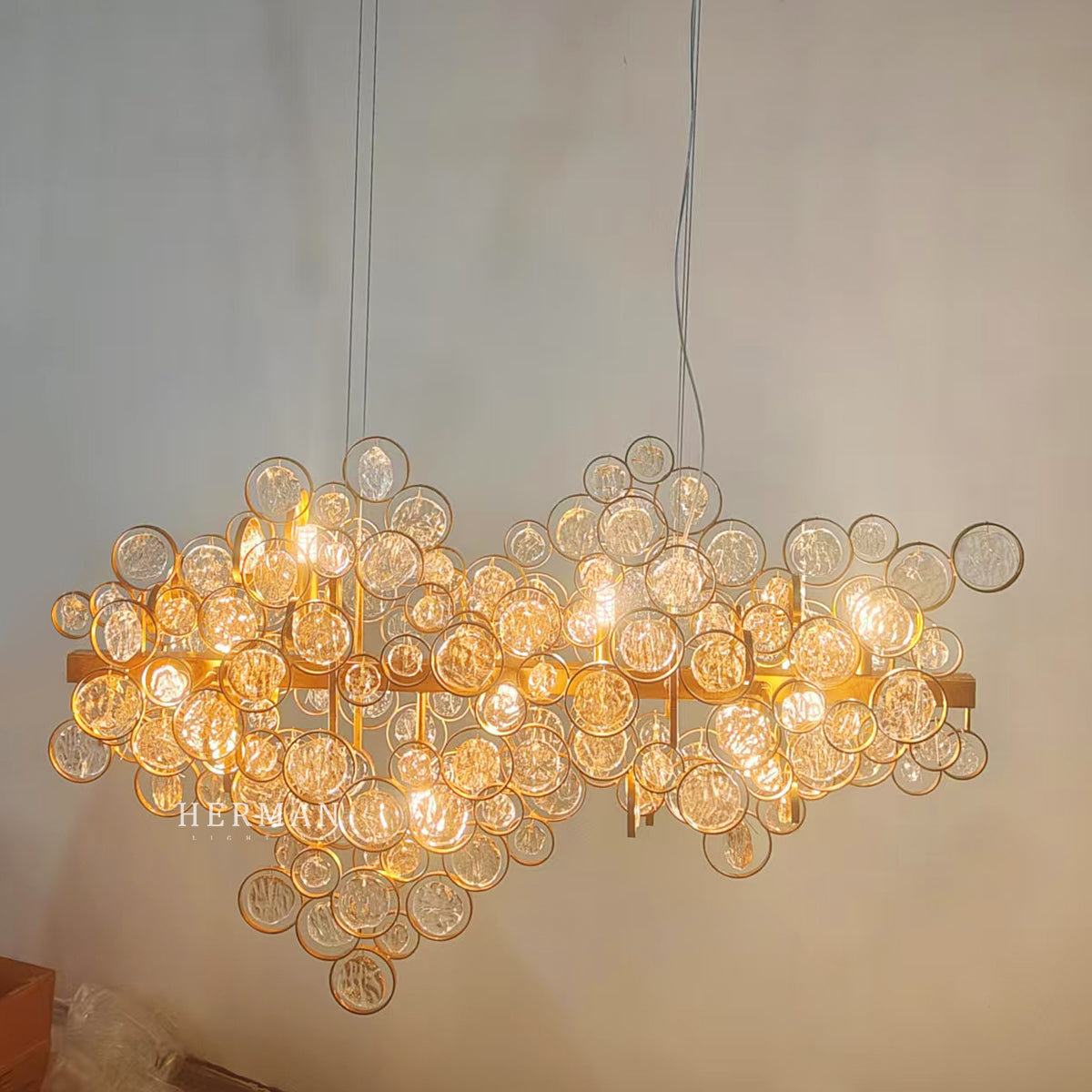 Trento Clustered Glass Linear Chandelier 40"