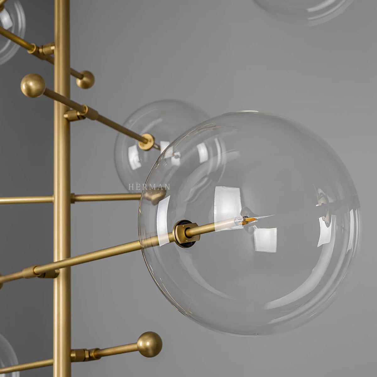 RD15 12-Light Modern Brass Chandelier - Schwung