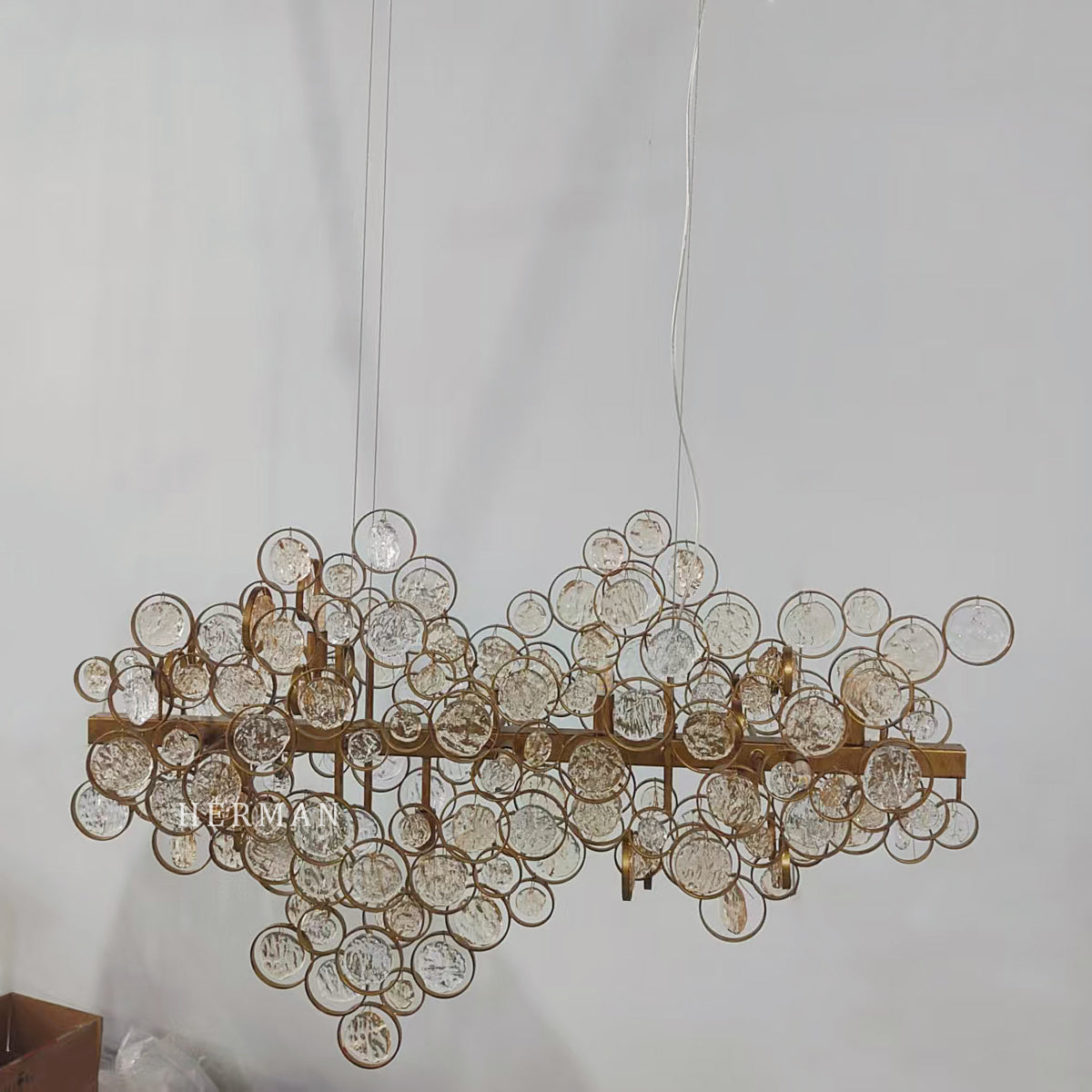 Trento Clustered Glass Linear Chandelier 40"