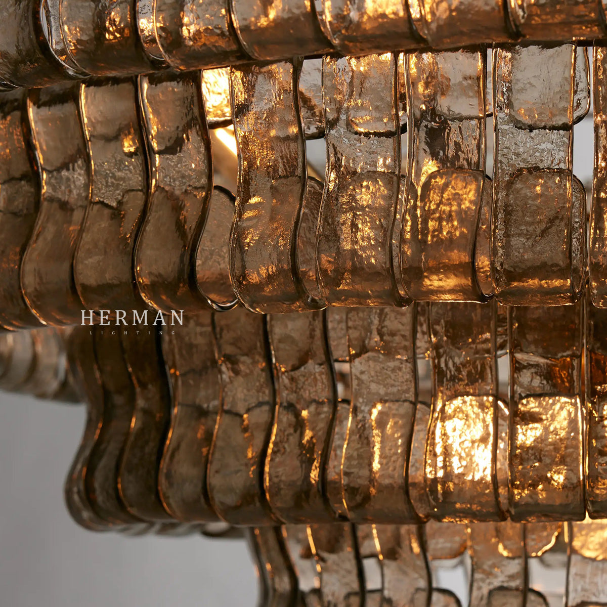 Amor 5-Tier Glass Ghiaccio Round Chandelier 48"