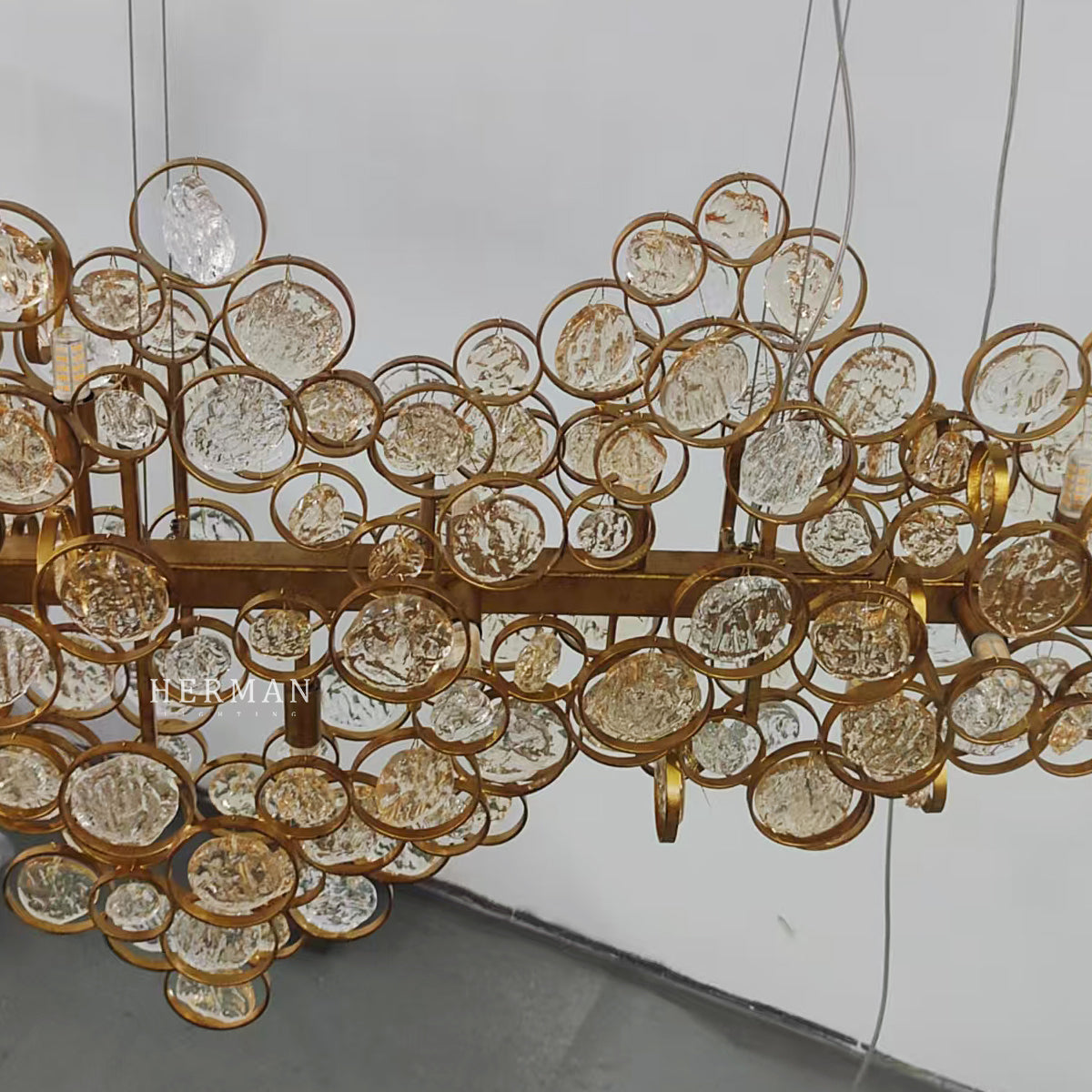 Trento Clustered Glass Linear Chandelier 40"