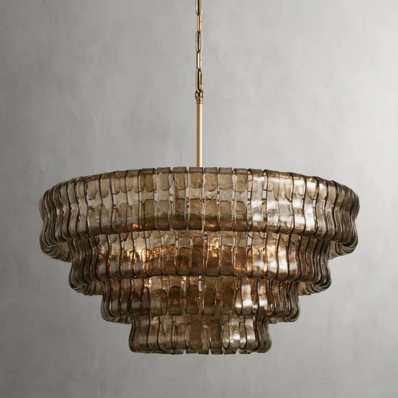 Amor 4-Tier Glass Round Chandelier 36"