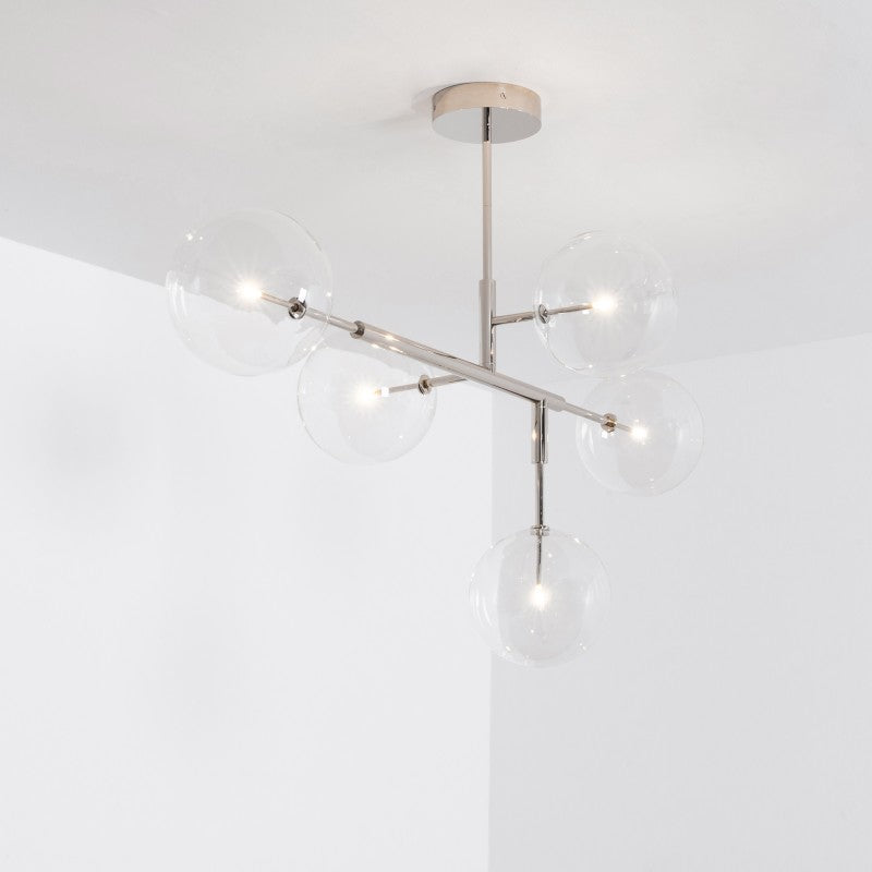 Axis 5-Light Modern Brass Chandelier - Schwung