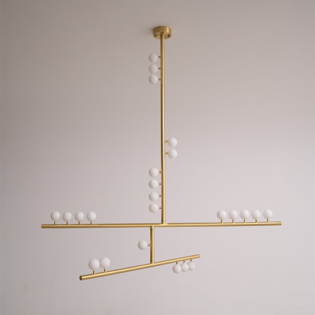 Brass Glass Drop Chandelier