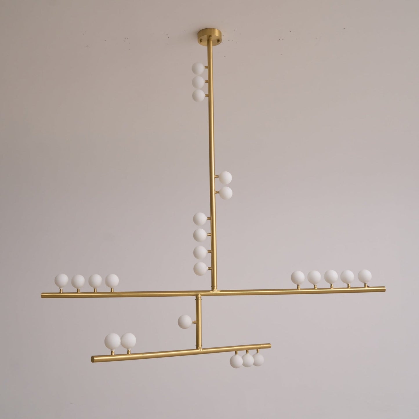 Brass Glass Drop Chandelier