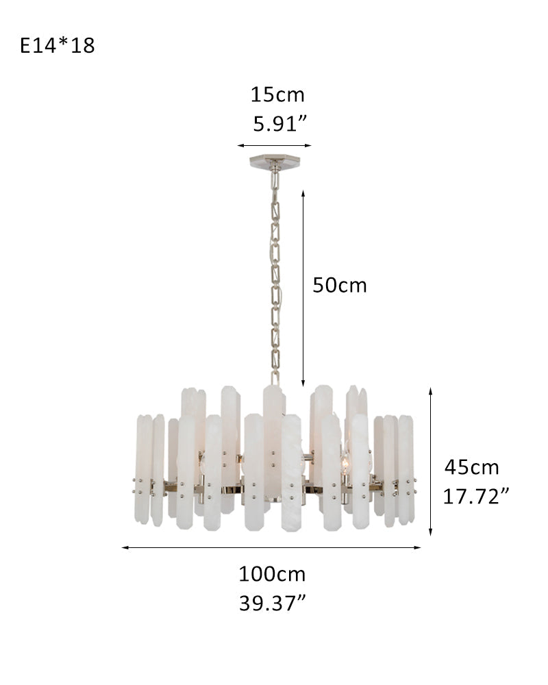 8/10-light Simple Modern Alabaster Large Oval Chandelier 40“45” Dia