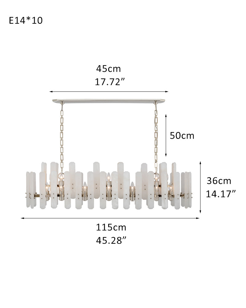 8/10-light Simple Modern Alabaster Large Oval Chandelier 40“45” Dia