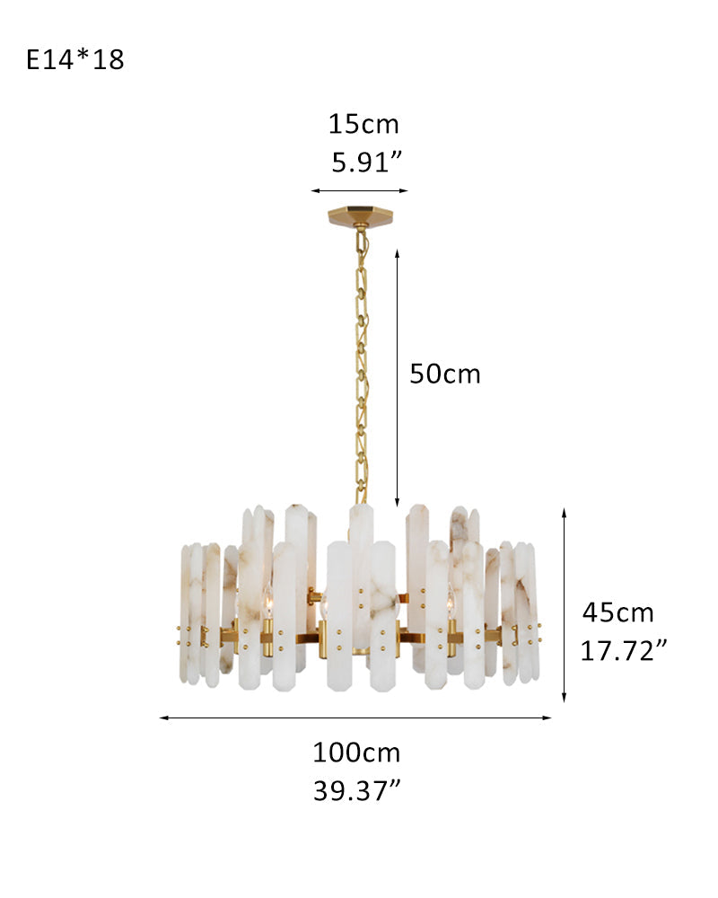 8/10-light Simple Modern Alabaster Large Oval Chandelier 40“45” Dia