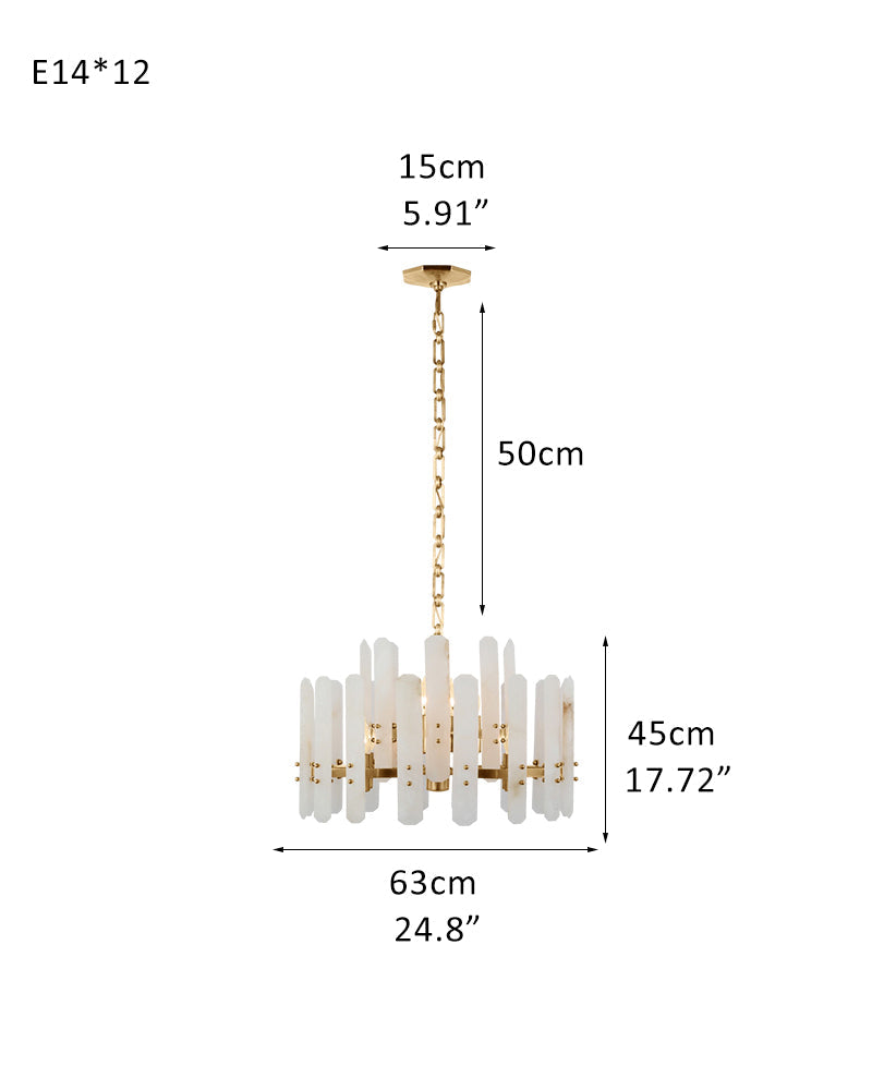 8/10-light Simple Modern Alabaster Large Oval Chandelier 40“45” Dia