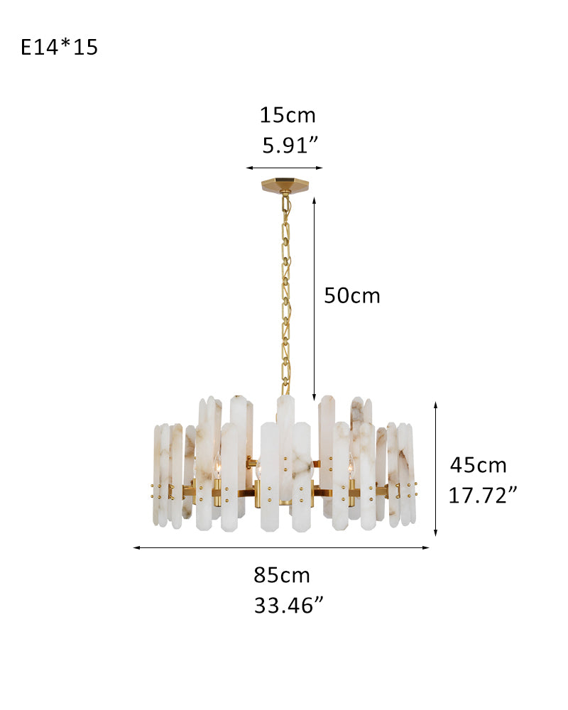 8/10-light Simple Modern Alabaster Large Oval Chandelier 40“45” Dia